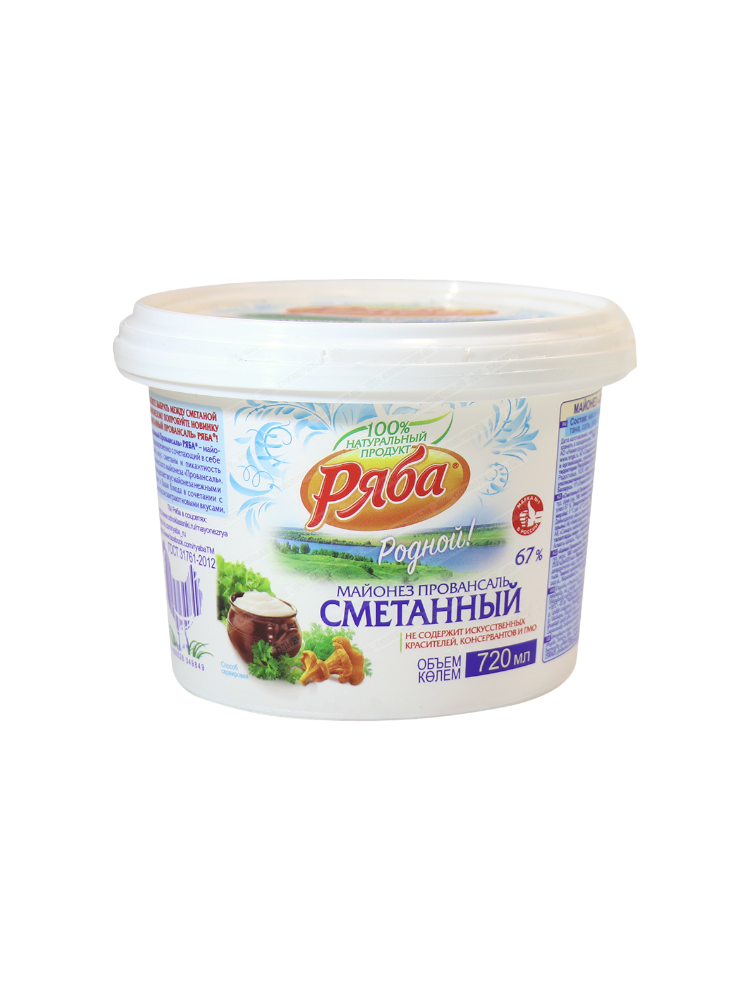 МАЙОНЕЗ РЯБА 670Г СМЕТАННЫЙ ПРОВАНСАЛЬ 67%